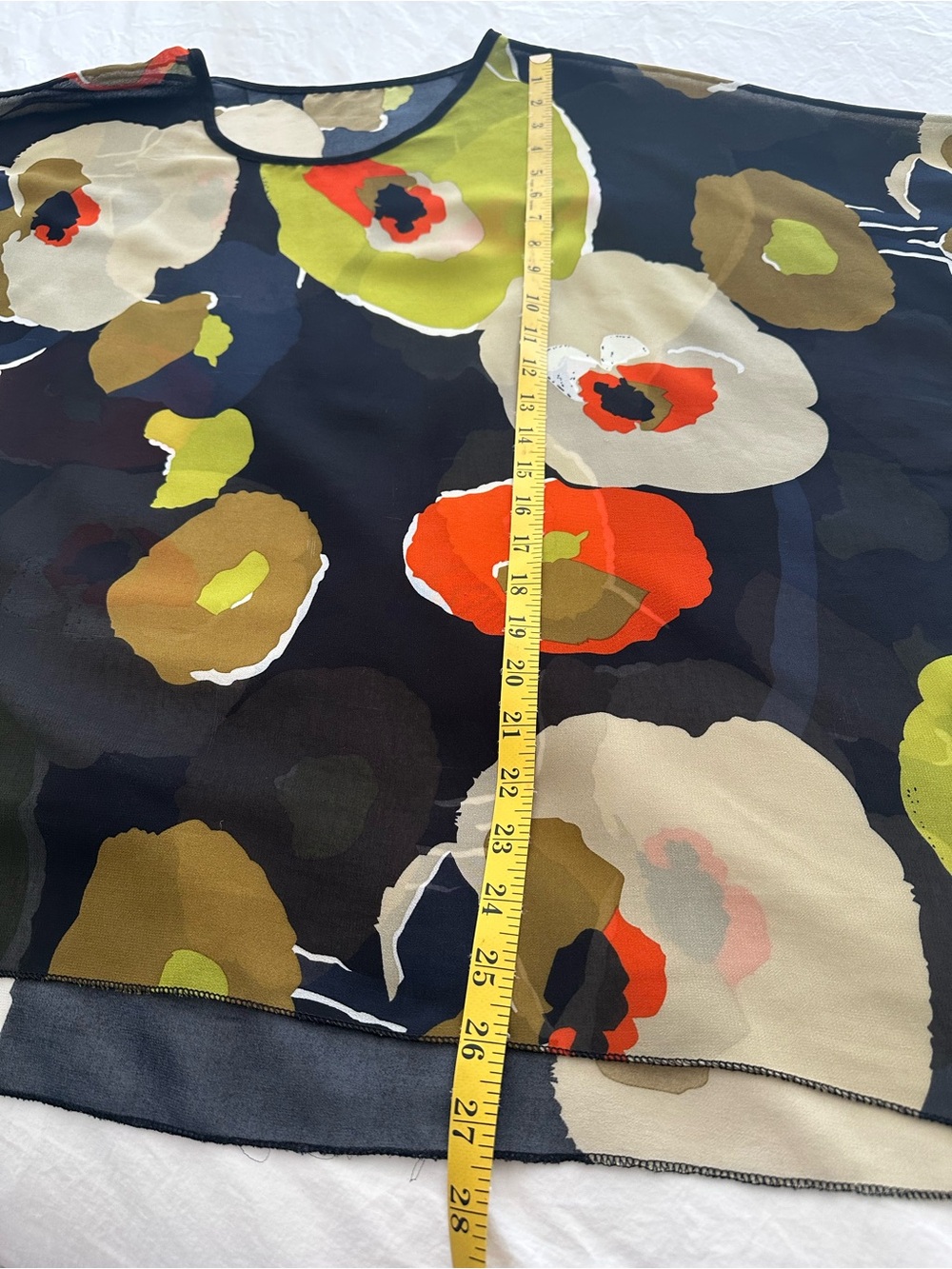 Sheer Floral Print Women’s Blouse in Black and Olive, OSFA - Picture 7 of 10